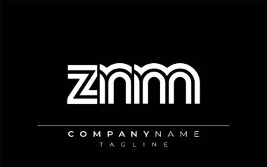 ZNM Yaratıcı Eşsiz Modern Harf Logosu Tasarımı. Benzersiz bir harf dizaynına sahip stilize logo, soyut minimalist estetik ve modern cazibe sunar