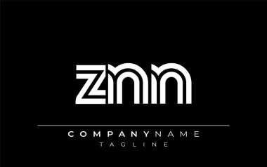 ZNN Yaratıcı Eşsiz Modern Harf Logosu Tasarımı. Benzersiz bir harf dizaynına sahip stilize logo, soyut minimalist estetik ve modern cazibe sunar
