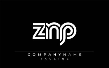 ZNP Yaratıcı Eşsiz Modern Harf Logosu Tasarımı. Benzersiz bir harf dizaynına sahip stilize logo, soyut minimalist estetik ve modern cazibe sunar