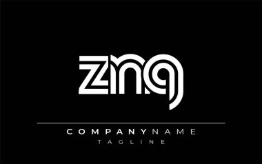 ZNQ Yaratıcı Eşsiz Modern Harf Logosu Tasarımı. Benzersiz bir harf dizaynına sahip stilize logo, soyut minimalist estetik ve modern cazibe sunar