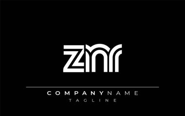 ZNR Yaratıcı Eşsiz Modern Harf Logosu Tasarımı. Benzersiz bir harf dizaynına sahip stilize logo, soyut minimalist estetik ve modern cazibe sunar