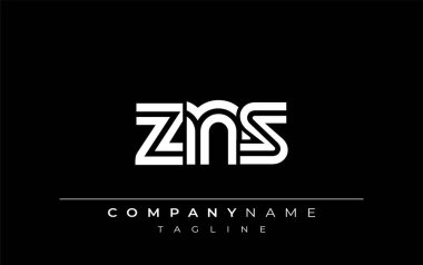 ZNS Yaratıcı Eşsiz Modern Harf Logosu Tasarımı. Benzersiz bir harf dizaynına sahip stilize logo, soyut minimalist estetik ve modern cazibe sunar