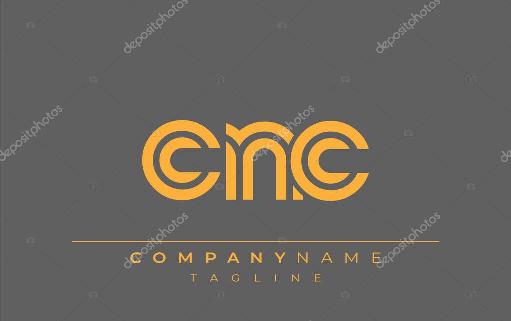 CNC Creative Unique Modern Letter Logo Design. Stylized logo featuring a unique letter design, presenting abstract minimalist aesthetics and modern appeal