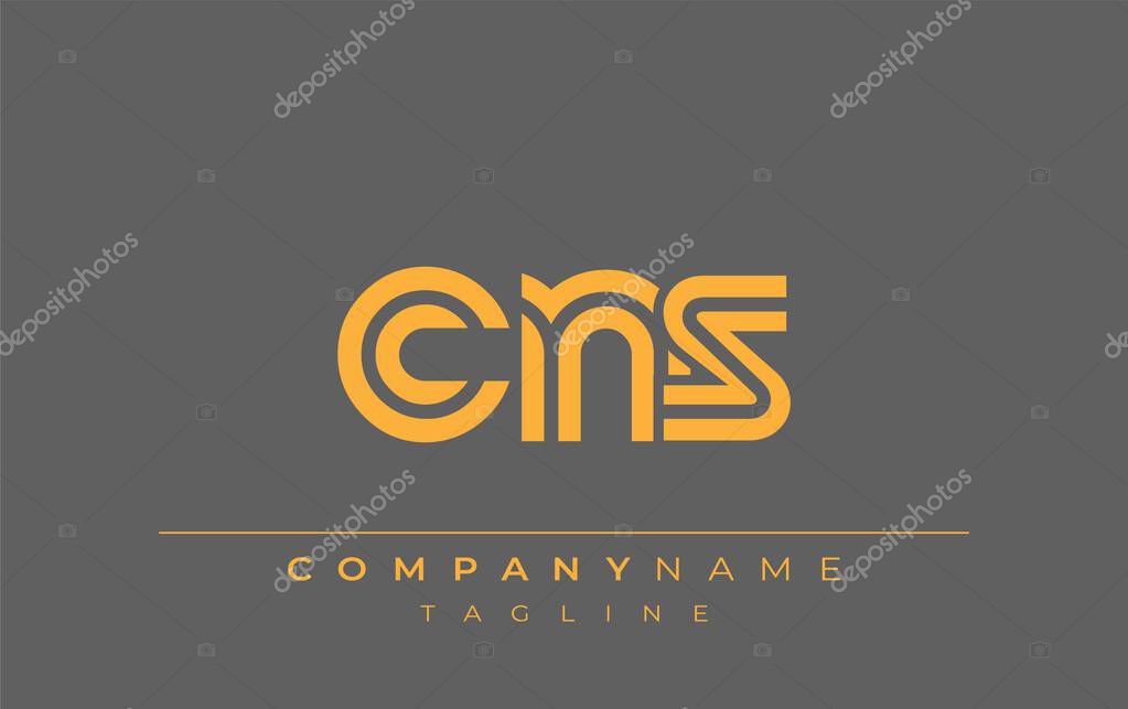 CNS Creative Unique Modern Letter Logo Design. Stylized logo featuring a unique letter design, presenting abstract minimalist aesthetics and modern appeal
