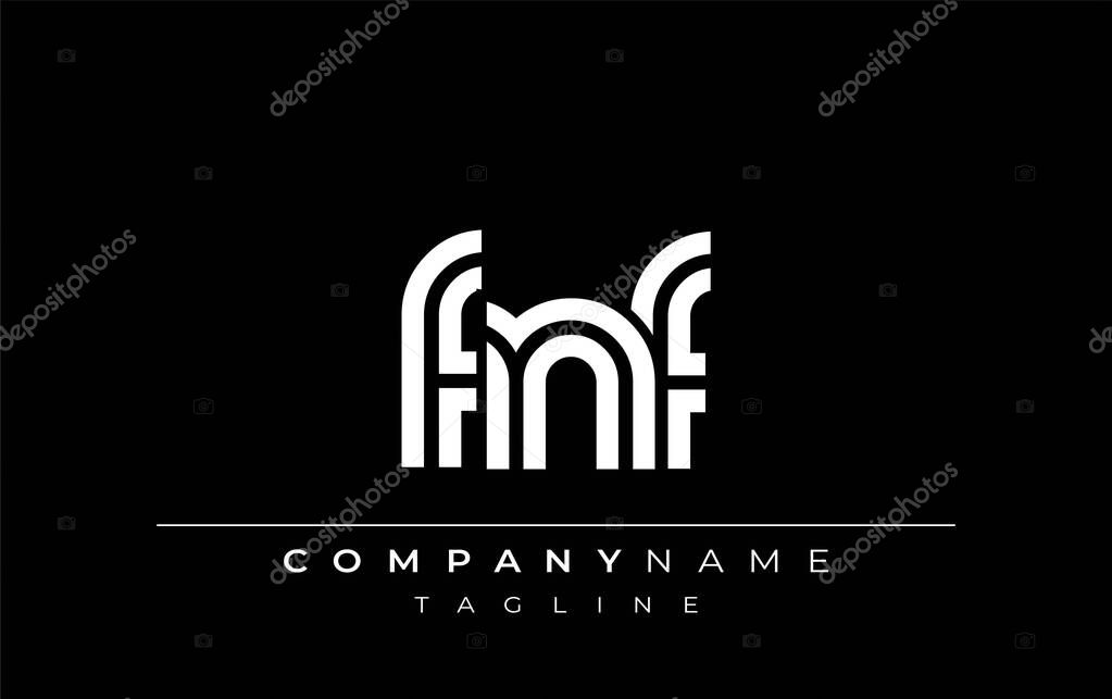 FNF Creative Unique Modern Letter Logo Design. Stylized logo featuring a unique letter design, presenting abstract minimalist aesthetics and modern appeal