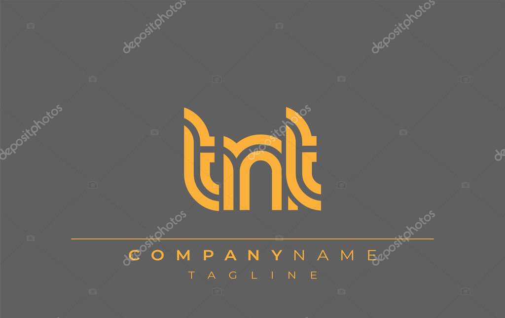 TNT Creative Unique Modern Letter Logo Design. Stylized logo featuring a unique letter design, presenting abstract minimalist aesthetics and modern appeal