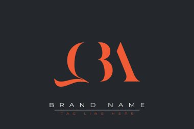 QBA soyut harf logosu tasarımı. Bu logo üç soyut harf tarafından tasarlanmıştır..