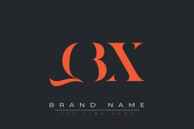 QBX soyut harf logosu tasarımı. Bu logo üç soyut harf tarafından tasarlanmıştır..