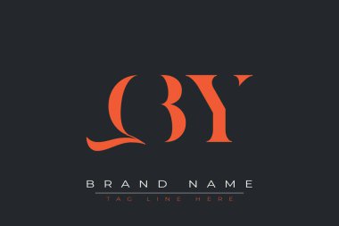QBY soyut harf logo tasarımı. Bu logo üç soyut harf tarafından tasarlanmıştır..