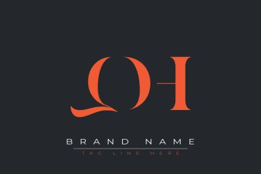 QDH soyut harf logo tasarımı. Bu logo üç soyut harf tarafından tasarlanmıştır..