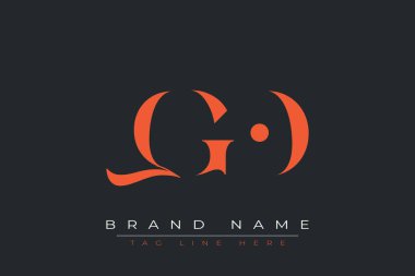 QGO soyut harf logosu tasarımı. Bu logo üç soyut harf tarafından tasarlanmıştır..