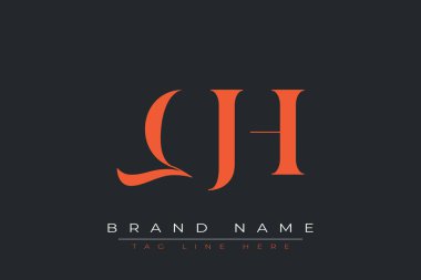 QJH soyut harf logosu tasarımı. Bu logo üç soyut harf tarafından tasarlanmıştır..