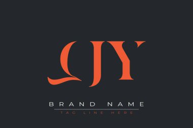 QJY soyut harf logosu tasarımı. Bu logo üç soyut harf tarafından tasarlanmıştır..