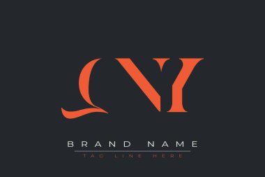 QNY soyut harf logosu tasarımı. Bu logo üç soyut harf tarafından tasarlanmıştır..