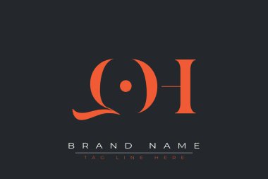 QOH soyut harf logosu tasarımı. Bu logo üç soyut harf tarafından tasarlanmıştır..
