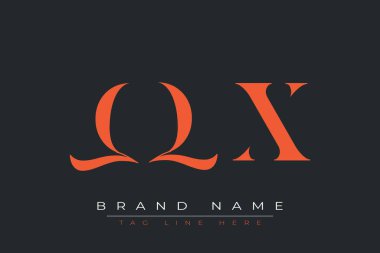 QQX soyut harf logosu tasarımı. Bu logo üç soyut harf tarafından tasarlanmıştır..