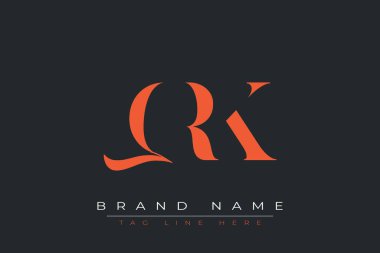 QRK soyut harf logo tasarımı. Bu logo üç soyut harf tarafından tasarlanmıştır..