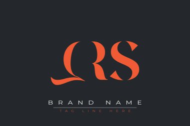 QRS soyut harf logosu tasarımı. Bu logo üç soyut harf tarafından tasarlanmıştır..