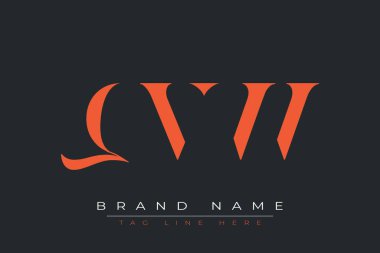 QVW soyut harf logosu tasarımı. Bu logo üç soyut harf tarafından tasarlanmıştır..
