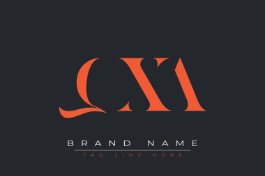 QXA soyut harf logosu tasarımı. Bu logo üç soyut harf tarafından tasarlanmıştır..