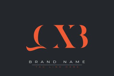 QXB soyut harf logosu tasarımı. Bu logo üç soyut harf tarafından tasarlanmıştır..