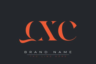 QXC soyut harf logosu tasarımı. Bu logo üç soyut harf tarafından tasarlanmıştır..