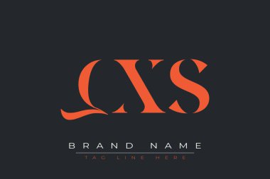 QXS soyut harf logosu tasarımı. Bu logo üç soyut harf tarafından tasarlanmıştır..