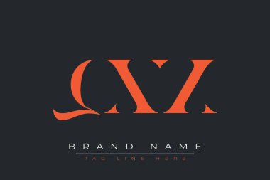 QXX soyut harf logosu tasarımı. Bu logo üç soyut harf tarafından tasarlanmıştır..