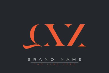 QXZ soyut harf logosu tasarımı. Bu logo üç soyut harf tarafından tasarlanmıştır..