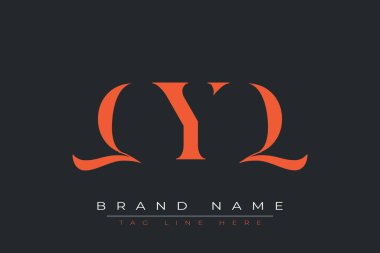 QYQ soyut harf logosu tasarımı. Bu logo üç soyut harf tarafından tasarlanmıştır..