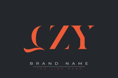 QZY soyut harf logosu tasarımı. Bu logo üç soyut harf tarafından tasarlanmıştır..