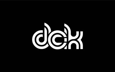 DCK Yaratıcı Eşsiz Modern Harf Logosu Tasarımı. Benzersiz bir harf dizaynına sahip stilize logo, soyut minimalist estetik ve modern cazibe sunar.