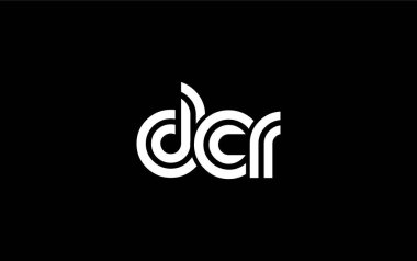DCR Yaratıcı Eşsiz Modern Harf Logosu Tasarımı. Benzersiz bir harf dizaynına sahip stilize logo, soyut minimalist estetik ve modern cazibe sunar.