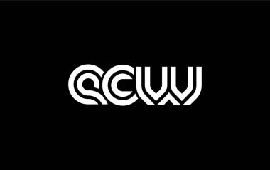 ECW Yaratıcı Eşsiz Modern Harf Logosu Tasarımı. Benzersiz bir harf dizaynına sahip stilize logo, soyut minimalist estetik ve modern cazibe sunar.
