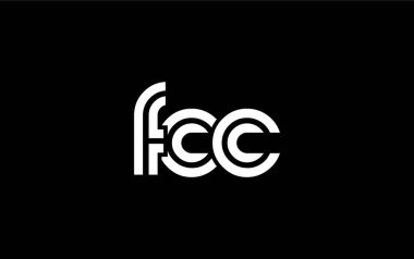 FCC Yaratıcı Eşsiz Modern Harf Logosu Tasarımı. Benzersiz bir harf dizaynına sahip stilize logo, soyut minimalist estetik ve modern cazibe sunar.