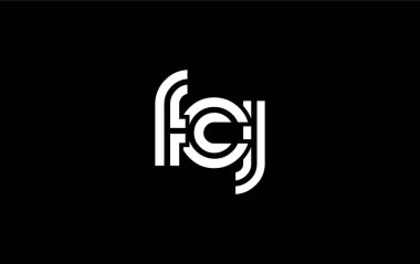 FCJ Yaratıcı Eşsiz Modern Harf Logosu Tasarımı. Benzersiz bir harf dizaynına sahip stilize logo, soyut minimalist estetik ve modern cazibe sunar.