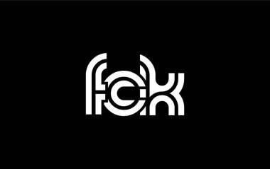 FCK Yaratıcı Eşsiz Modern Harf Logosu Tasarımı. Benzersiz bir harf dizaynına sahip stilize logo, soyut minimalist estetik ve modern cazibe sunar.