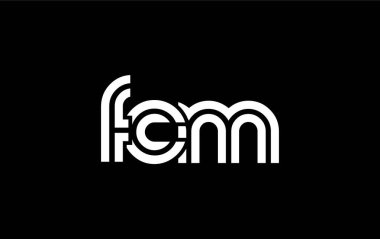 FCM Yaratıcı Eşsiz Modern Harf Logosu Tasarımı. Benzersiz bir harf dizaynına sahip stilize logo, soyut minimalist estetik ve modern cazibe sunar.