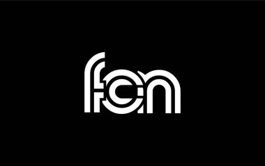 FCN Yaratıcı Eşsiz Modern Harf Logosu Tasarımı. Benzersiz bir harf dizaynına sahip stilize logo, soyut minimalist estetik ve modern cazibe sunar.