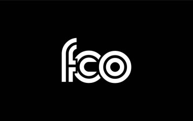 FCO Yaratıcı Eşsiz Modern Harf Logosu Tasarımı. Benzersiz bir harf dizaynına sahip stilize logo, soyut minimalist estetik ve modern cazibe sunar.