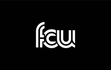 FCU Yaratıcı Eşsiz Modern Harf Logosu Tasarımı. Benzersiz bir harf dizaynına sahip stilize logo, soyut minimalist estetik ve modern cazibe sunar.