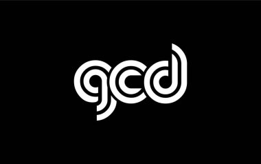 GCD Yaratıcı Eşsiz Modern Harf Logosu Tasarımı. Benzersiz bir harf dizaynına sahip stilize logo, soyut minimalist estetik ve modern cazibe sunar.