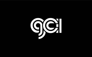 GCI Yaratıcı Eşsiz Modern Harf Logosu Tasarımı. Benzersiz bir harf dizaynına sahip stilize logo, soyut minimalist estetik ve modern cazibe sunar.