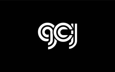 GCJ Yaratıcı Eşsiz Modern Harf Logosu Tasarımı. Benzersiz bir harf dizaynına sahip stilize logo, soyut minimalist estetik ve modern cazibe sunar.