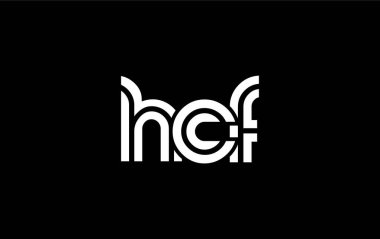 HCF Yaratıcı Eşsiz Modern Harf Logosu Tasarımı. Benzersiz bir harf dizaynına sahip stilize logo, soyut minimalist estetik ve modern cazibe sunar.