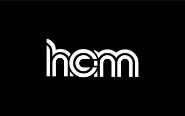 HCM Yaratıcı Eşsiz Modern Harf Logosu Tasarımı. Benzersiz bir harf dizaynına sahip stilize logo, soyut minimalist estetik ve modern cazibe sunar.