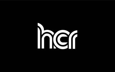 HCR Yaratıcı Eşsiz Modern Harf Logosu Tasarımı. Benzersiz bir harf dizaynına sahip stilize logo, soyut minimalist estetik ve modern cazibe sunar.