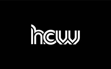 HCW Yaratıcı Eşsiz Modern Harf Logosu Tasarımı. Benzersiz bir harf dizaynına sahip stilize logo, soyut minimalist estetik ve modern cazibe sunar.