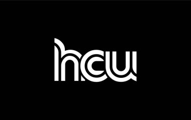 HCU Yaratıcı Eşsiz Modern Harf Logosu Tasarımı. Benzersiz bir harf dizaynına sahip stilize logo, soyut minimalist estetik ve modern cazibe sunar.