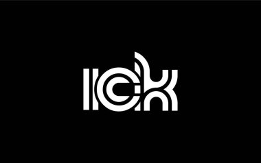 ICK Yaratıcı Eşsiz Modern Harf Logosu Tasarımı. Benzersiz bir harf dizaynına sahip stilize logo, soyut minimalist estetik ve modern cazibe sunar.